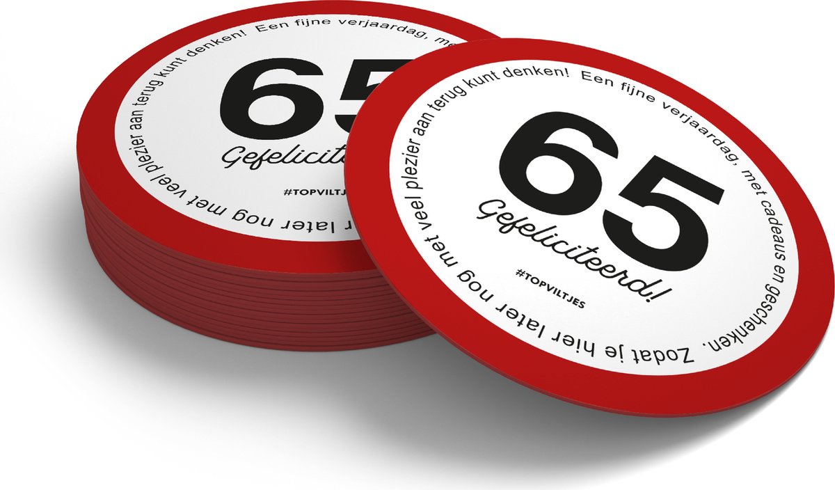 Bierviltjes Verjaardag | Gefeliciteerd 65 jaar (20 stuks)